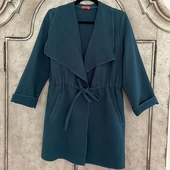 Albatre Green Pea Coat With Pockets - One Size (XS-M) - Picture 3 of 8